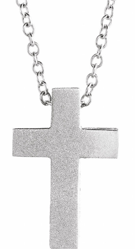 Sterling Silver Scroll Cross 16-18" Necklace