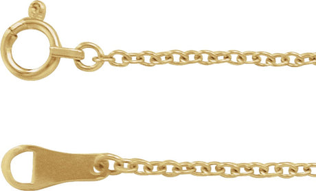 18K Yellow Gold 1.5 mm Cable 18" Chain