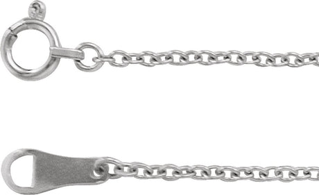 18K White Gold 1.5 mm Cable 18" Chain