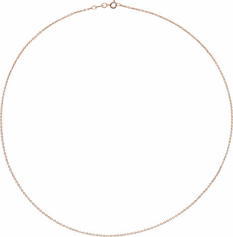 10K Rose 1 mm Diamond-Cut Cable 18" Chain