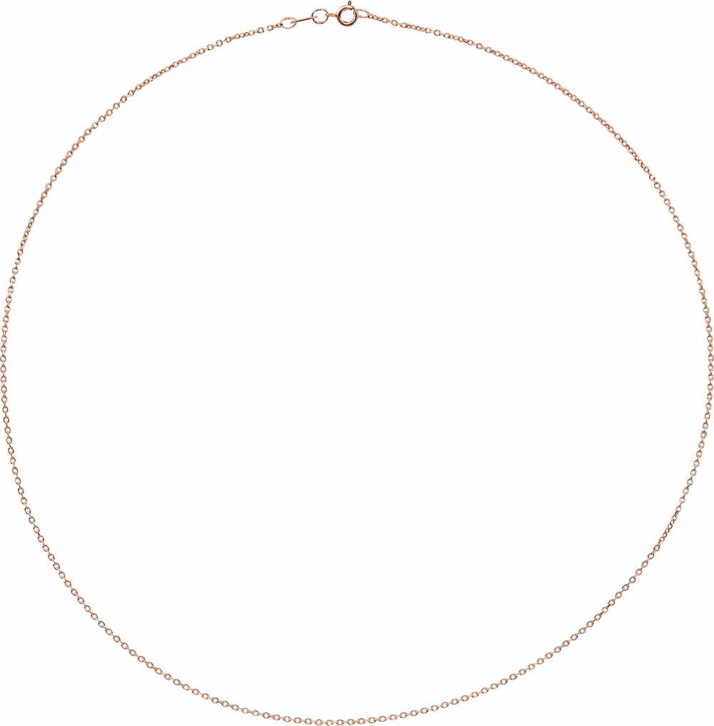 10K Rose Gold 1 mm Diamond-Cut Cable 20" Chain 