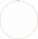 10K Rose Gold 1 mm Diamond-Cut Cable 18" Chain 