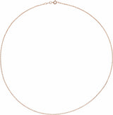 18K Rose 1 mm Diamond-Cut Cable 20" Chain