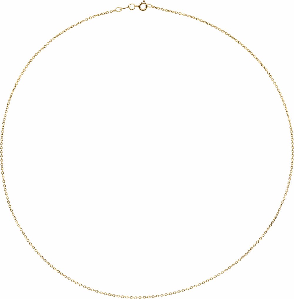 14K Yellow 1 mm Diamond-Cut Cable 18" Chain