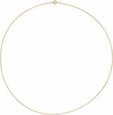 14K Yellow 1 mm Diamond-Cut Cable 18" Chain