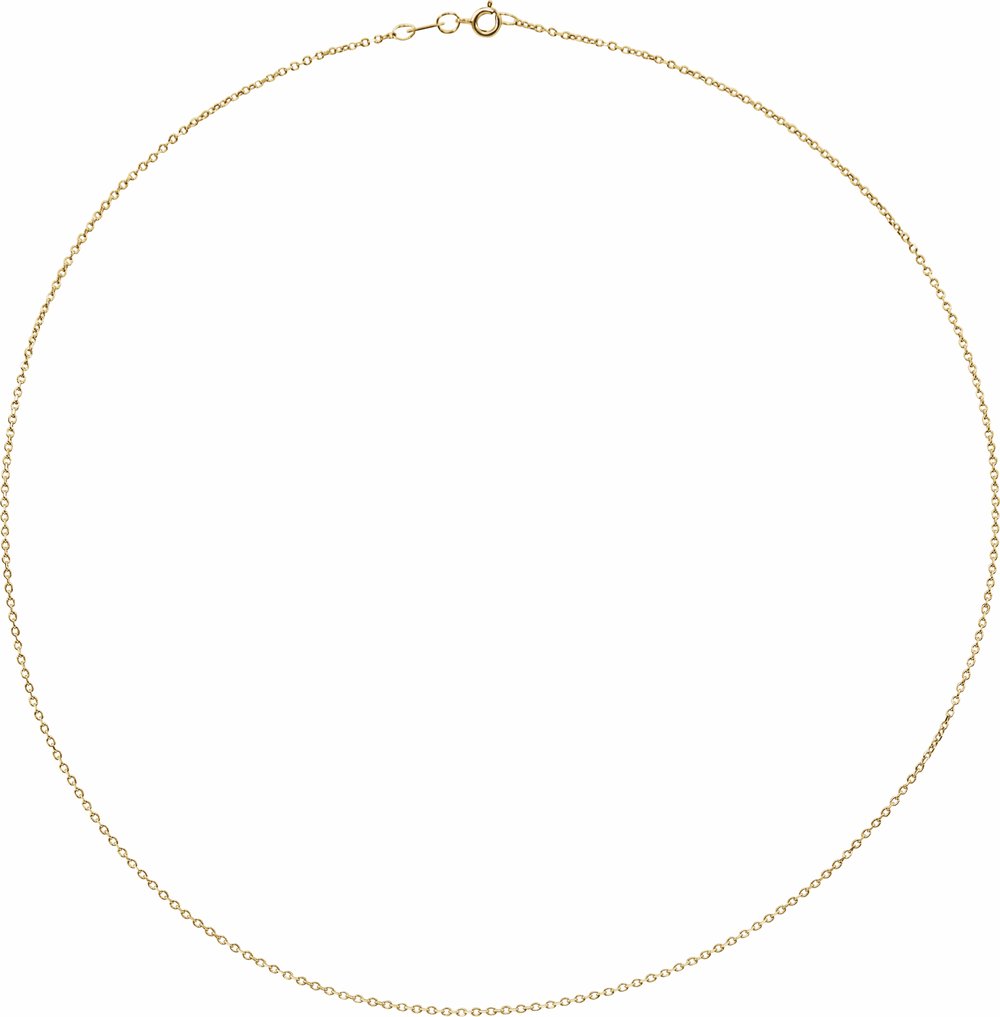 10K Yellow Gold 1 mm Diamond-Cut Cable 24" Chain 