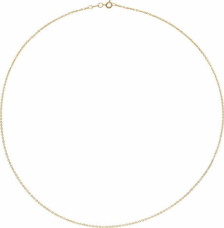 18K Yellow 1 mm Diamond-Cut Cable 20" Chain