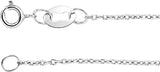 Rhodium-Plated Sterling Silver 1 mm Diamond-Cut Cable 20" Chain 