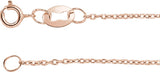 10K Rose Gold 1 mm Diamond-Cut Cable 16" Chain 