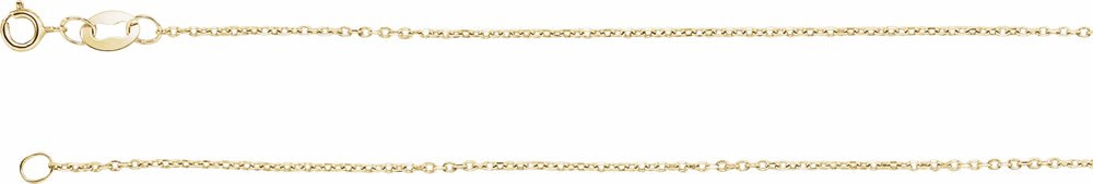 18K Yellow 1 mm Diamond-Cut Cable 18" Chain