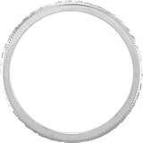 14K White Gold 2 mm Milgrain Hand-Engraved Wheat Pattern Flat Band Size 4