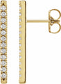 14K Yellow 1/3 CTW Natural Diamond French-Set Bar Earrings