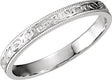 14K White Gold 3 mm Hand-Engraved Milgrain Band Size 6