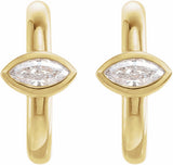 14K Yellow Gold 1/8 CTW Natural Diamond Huggie Hoop Earrings