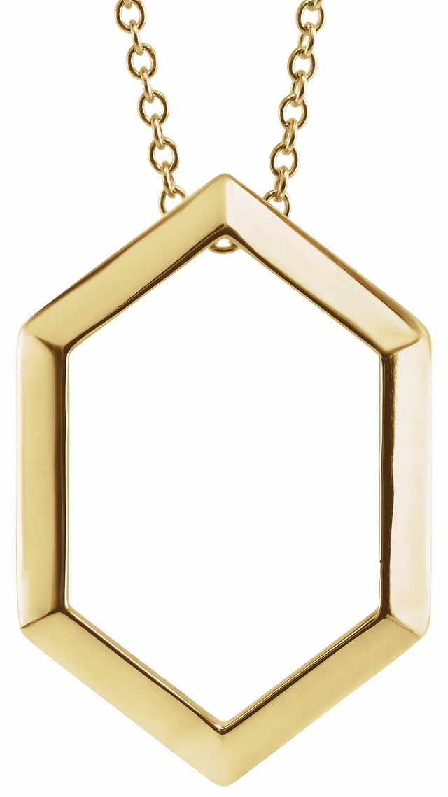 14K Yellow Geometric 16-18" Necklace