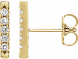 14K Yellow 1/8 CTW Natural Diamond French-Set Bar Earrings