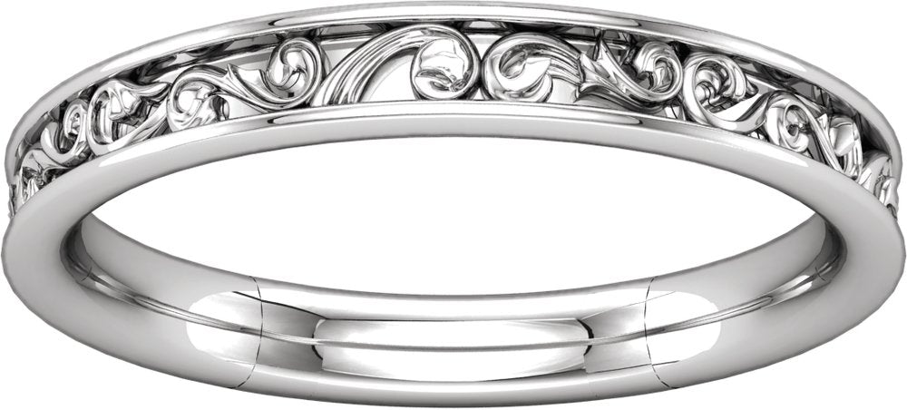 14K White Sculptural Band