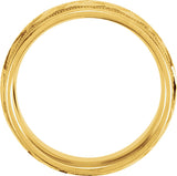 14K Yellow 7 mm Design Band with Satin Finish & Milgrain