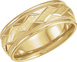 14K Yellow 7 mm Design Band with Satin Finish & Milgrain Size 8