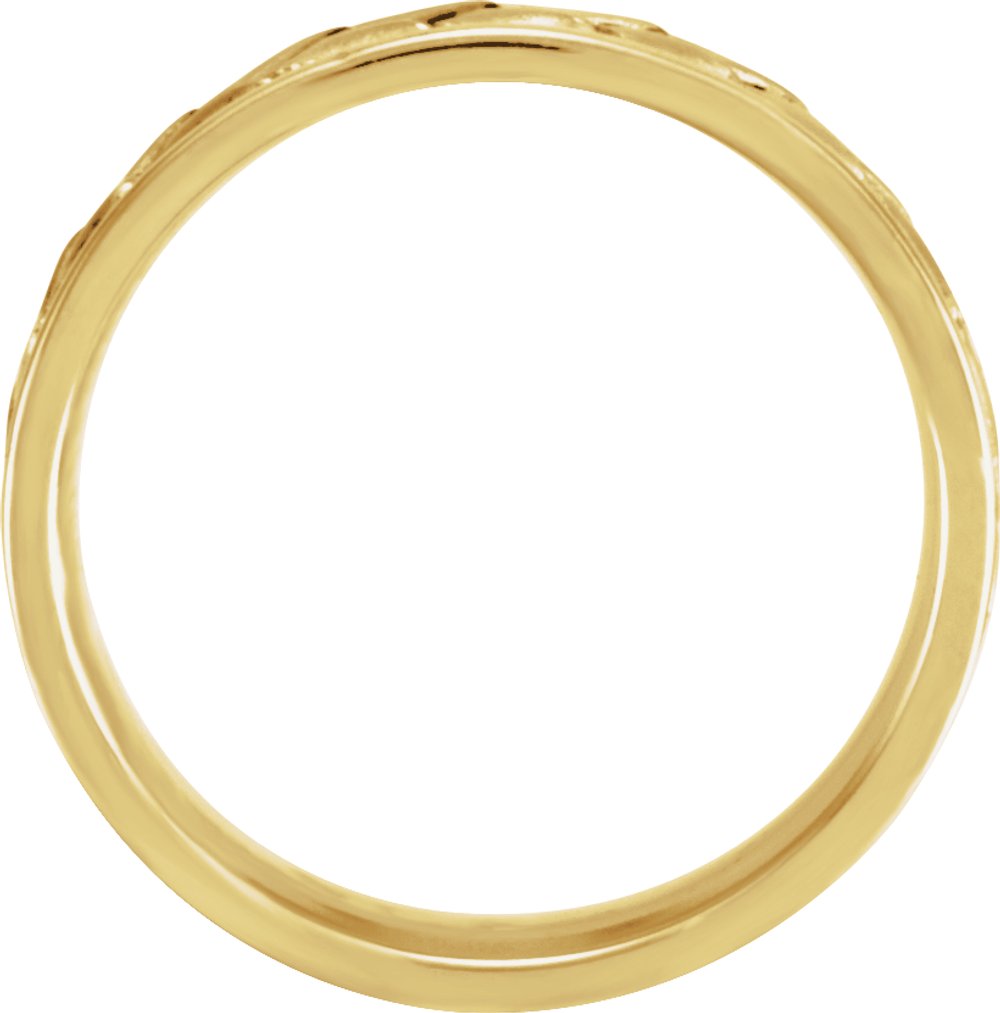 14K Yellow/White/Rose 7.75 mm Hand-Woven Comfort-Fit Flat Band Size 6
