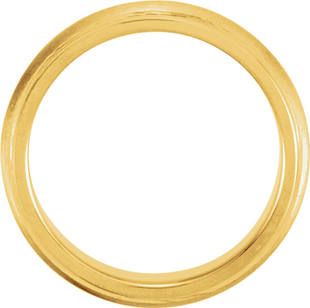 14K Yellow Gold 5 mm Grooved Comfort-Fit Half Round Band Size 10.5