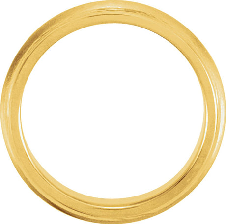 14K Yellow Gold 5 mm Grooved Comfort-Fit Half Round Band Size 10.5