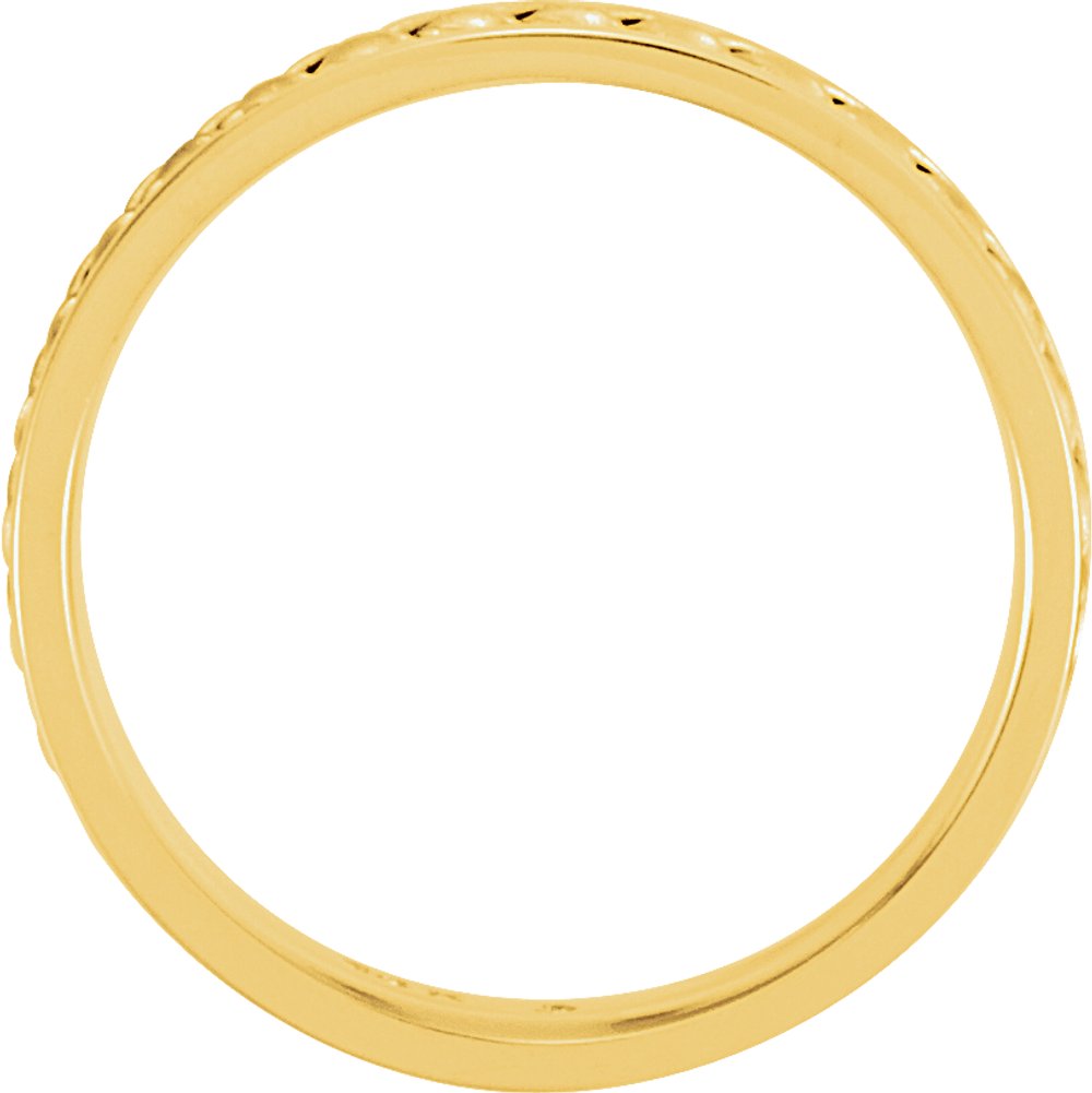 14K Yellow/White 6.75 mm Rope Hand-Woven Comfort-Fit Flat Band  Size 10