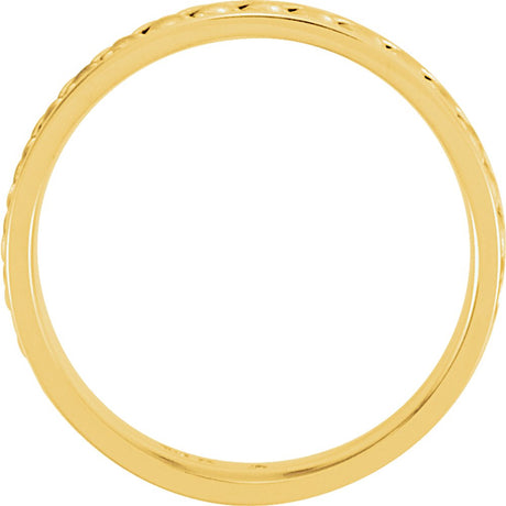 14K Yellow/White 6.75 mm Rope Hand-Woven Comfort-Fit Flat Band  Size 10