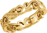 14K Yellow Gold 4.5 mm Sculptural Band Size 6.5