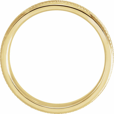 14K Yellow 4 mm  Knurled Beveled-Edge Band