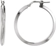 Sterling Silver Knife-Edge Tube 24 mm Hoop Earrings