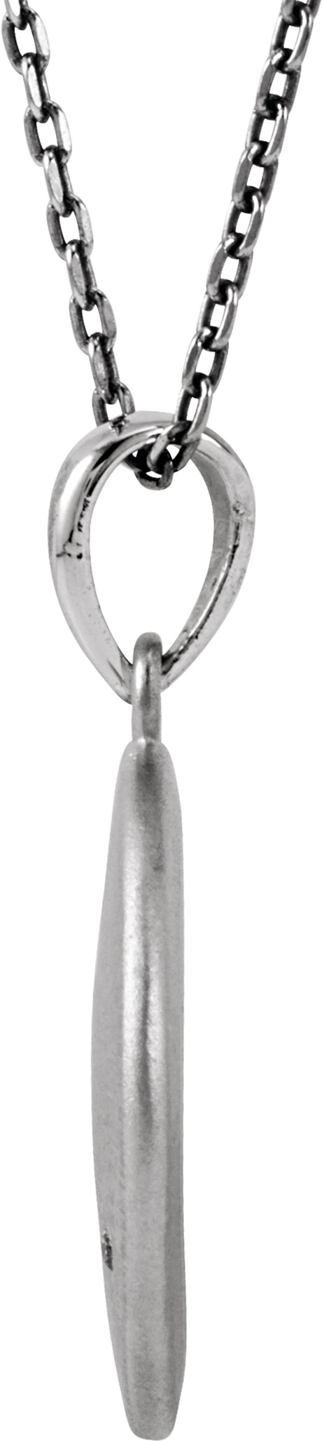 Sterling Silver .005 CTW Diamond Initial M 18" Necklace