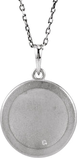 Sterling Silver .005 CTW Diamond Initial M 18" Necklace