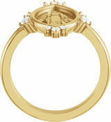 14K Yellow 1/5 CTW Natural Diamond Miraculous Medal Ring