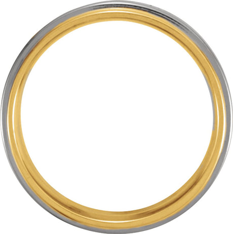 14K Yellow/White/Yellow 5.5 mm Flat Edge Band Size 6