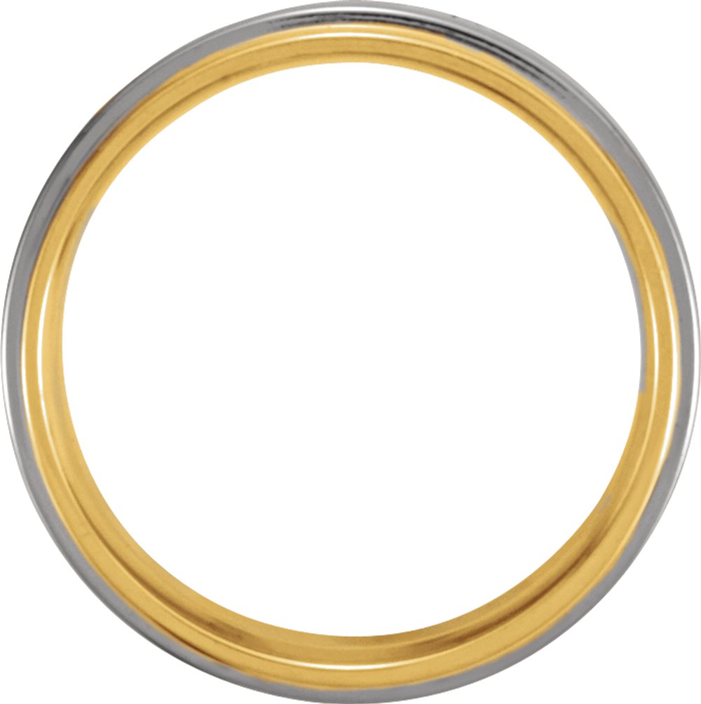 14K Yellow/White/Yellow Inlay 5.5 mm Flat Comfort-Fit Band Size 6