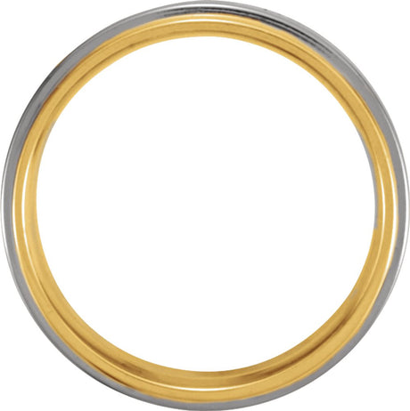 14K Yellow/White/Yellow Inlay 5.5 mm Flat Comfort-Fit Band Size 6