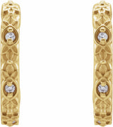 14K Yellow Gold .04 CTW Natural Diamond Vintage-Inspired J-Hoop Earrings