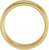 10K Yellow Gold 5 mm Grooved Comfort-Fit Flat Band Size 9.5