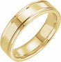 10K Yellow Gold 5 mm Grooved Comfort-Fit Flat Band Size 9.5