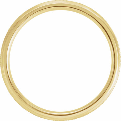 14K Yellow 5 mm  Knurled Beveled-Edge Band Size 8.5