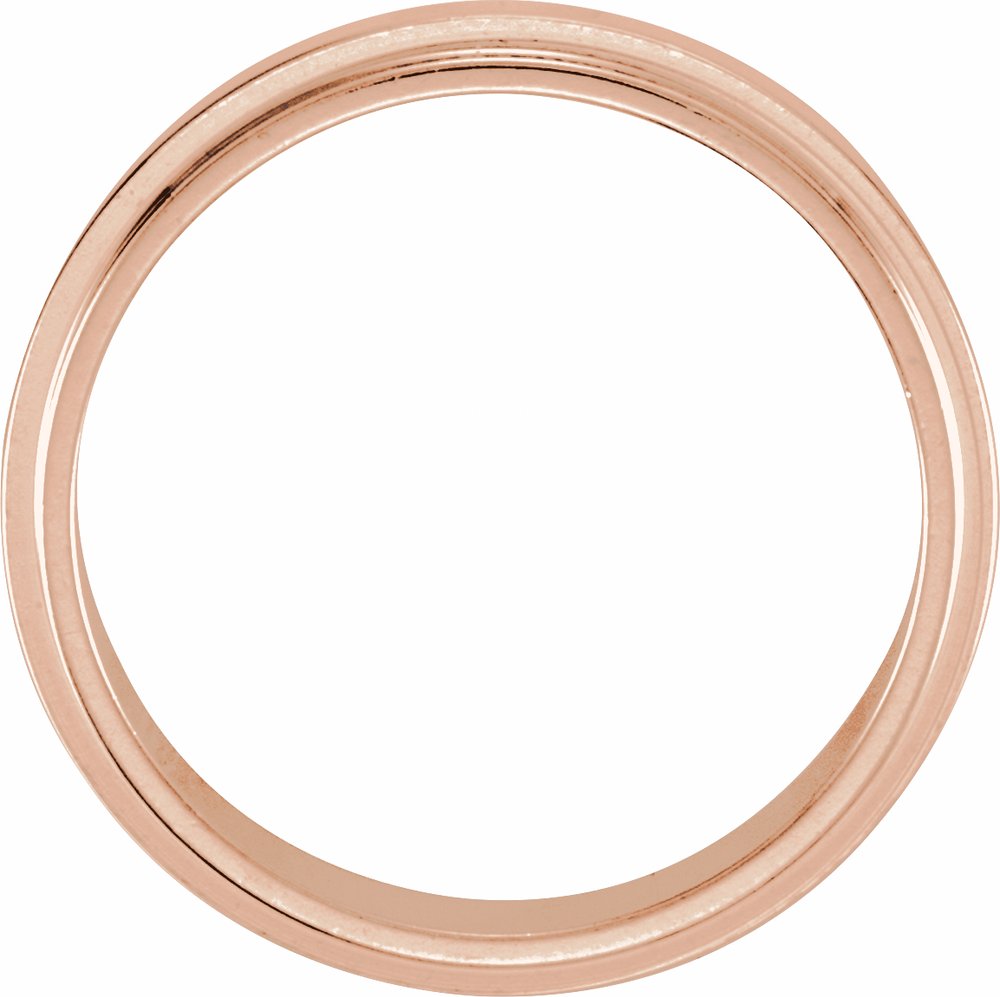 14K Rose 5 mm Flat Stepped-Edge Band Size 9.5