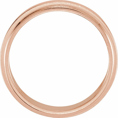 14K Rose 5 mm Flat Stepped-Edge Band Size 9.5