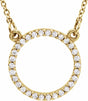 14K Yellow 1/8 CTW Natural Diamond Circle 16" Necklace