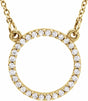 14K Yellow 1/8 CTW Lab-Grown Diamond Circle 16" Necklace