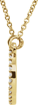 14K Yellow 1/8 CTW Natural Diamond Circle 16" Necklace