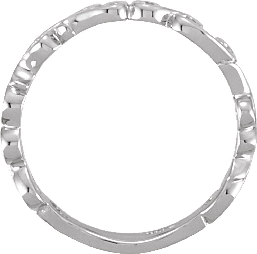 14K White Gold 4 mm Scroll Design Band