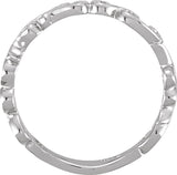 14K White Gold 4 mm Scroll Design Band