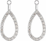 14K White 1/4 CTW Natural Diamond Teardrop Earring Jackets