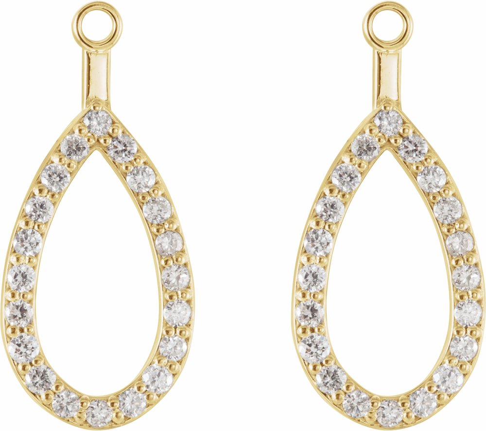 14K Yellow Gold 1/4 CTW Natural Diamond Teardrop Earring Jackets
